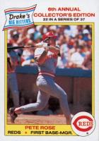 1986 Drake's #22 Pete Rose Hand Cut Baseball Card