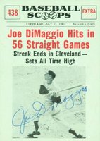 1961 Nu-Card Baseball Scoops #438 Joe Dimaggio Hits in 56 Straight Games Baseball Card