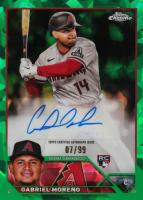 2023 Topps Chrome Update Sapphire Edition Autograph #GM Gabriel Moreno Green Baseball Card