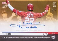 2019 Topps Now #773F Juan Soto Autograph-Gold 1/1 Baseball Card