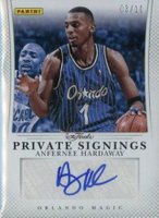 2012 Panini NBA Finals Private Signings #AH Anfernee Hardaway Basketball Card