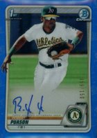 2020 Bowman Chrome Prospect Autographs #CPARP Robert Puason Blue Refractor Baseball Card