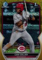 2023 Bowman Chrome Prospects #BCP125 Cam Collier Gold Shimmer Refractor Baseball Card