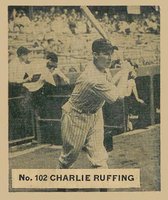 1936 Goudey World Wide Gum  #102 Charlie Ruffing Baseball Card
