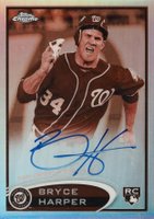 2012 Topps Chrome #BH Bryce Harper Autograph-Sepia Refractor Baseball Card