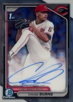 2024 Bowman Draft Chrome Prospect Autographs #CPACB Chase Burns Baseball Card