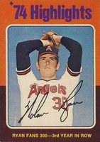 1975 Topps #5 Nolan Ryan '74 Highlights Baseball Card
