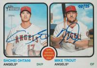 2022 Topps Heritage Real One Dual Autographs #RODAOT Mike Trout/Shohei Ohtani Baseball Card