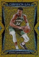 2023 Panini Obsidian #153 Giannis Antetokounmpo Electric Etch Gold Flood Basketball Card