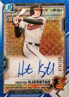 2021 Bowman Mega Box Chrome Autographs #BMAHK Heston Kjerstad Blue Refractor Baseball Card