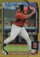 2015 Bowman Prospects #BCP34 Rafael Devers Chrome-Gold Refractor Baseball Card