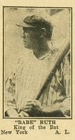 1925 Strip Card # Babe Ruth King of the bat Baseball Card