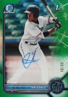 2022 Bowman Chrome Prospect Autographs #CPAIL Ian Lewis Green Refractor Baseball Card