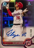2022 Bowman Draft Chrome Draft Pick Autographs #CDAEG Elijah Green Refractor Baseball Card