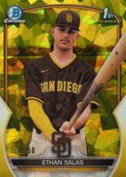 2023 Bowman Chrome Sapphire Edition Prospects #171 Ethan Salas Yellow Baseball Card