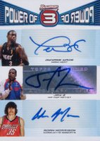 2006 Bowman Power of 3 Autographs #WZM Adam Morrison/Dwyane Wade/Jay-Z Basketball Card