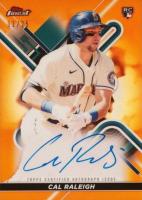 2022 Topps Finest Finest Autographs #CR Cal Raleigh Orange Refractor Baseball Card