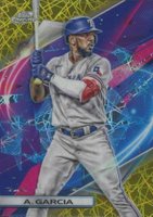 2022 Topps Cosmic Chrome #121 Adolis Garcia Gold Interstellar Refractor Baseball Card