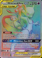 2019 Pokemon Sun & Moon Unified Minds #242 Full Art/Mewtwo & Mew GX Secret TCG Card