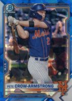 2021 Bowman Sapphire Edition Chrome Prospects #BCP22 Pete Crow-Armstrong Baseball Card