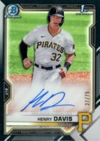 2021 Bowman Draft Chrome Draft Pick Autographs #CDAHD Henry Davis Black Refractor Baseball Card