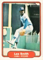 1982 Fleer #603 Lee Smith Cubs Logo Reversed on Back Baseball Card