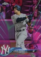 2018 Topps Chrome #1 Aaron Judge Batting-Pink Refractor Baseball Card