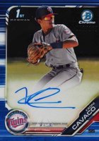 2019 Bowman Draft Chrome Draft Picks Autograph #CDAKC Keoni Cavaco Blue Refractor Baseball Card