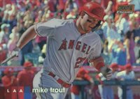 2020 Stadium Club Chrome #1 Mike Trout Orange Refractor Baseball Card