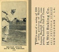 1916 Weil Baking Co. #170 Milton Stock Baseball Card