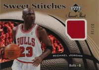 2006 Upper Deck Sweet Shot Sweet Stitches #SS-MJ Michael Jordan Gold Basketball Card