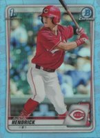 2020 Bowman Draft #BD34 Austin Hendrick Chrome-Sky Blue Refractor Baseball Card
