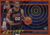 2023 Panini Obsidian Hotspot #6 Scoot Henderson Electric Etch Orange Flood Basketball Card