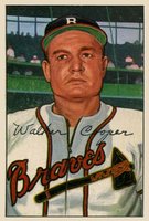 1952 Bowman #208 Walker Cooper Baseball Card