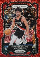 2023 Panini Prizm #104 Shaedon Sharpe Red Sparkle Basketball Card