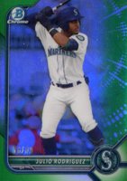 2022 Bowman Chrome Prospects #BCP45 Julio Rodriguez Green Refractor Baseball Card