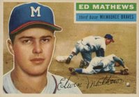 1956 Topps #107 Ed Mathews Gray Back Baseball Card