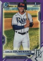 2021 Bowman Chrome Prospects #BCP238 Carlos Colmenarez Purple Refractor Baseball Card