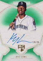 2020 Topps Definitive Collection Definitive Rookie Autographs #KLE Kyle Lewis Green Baseball Card
