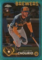 2024 Topps Chrome Logofractor Edition #161 Jackson Chourio Aqua Refractor Baseball Card