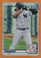 2020 Bowman Draft #BD151 Jasson Dominguez Chrome-Orange Refractor Baseball Card