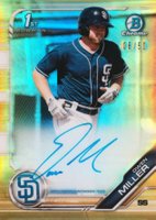 2019 Bowman Chrome Prospects Autographs #CPAOM Owen Miller Gold Refractor Baseball Card
