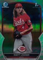 2023 Bowman Draft #BDC52 Rhett Lowder Chrome-Lunar Glow Baseball Card
