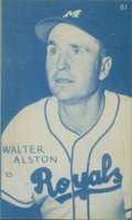 1953 Canadian Exhibits #61 Walter Alston Blue Tint Baseball Card