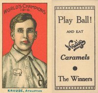 1910 Nadja Philadelphia Athletics # Harry Krause World's Champion Baseball Card