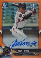 2018 Bowman Draft Chrome Draft Picks Autographs #CDAAT Alek Thomas Orange Refractor Baseball Card