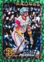 2024 Topps Update #US210 Jackson Merrill Green Crackle Foil Board Baseball Card