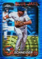 2024 Topps Chrome #290 Davis Schneider Blue Sonar Refractor Baseball Card
