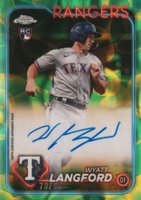 2024 Topps Chrome Update Chrome Rookie Autographs #RAWL Wyatt Langford Green/Yellow Lava Lamp Baseball Card