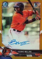 2018 Bowman Prospects Autographs Chrome #CM Cedric Mullins Gold Refractor Baseball Card